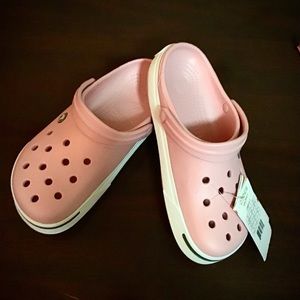 New Pink Crocs - Size:8